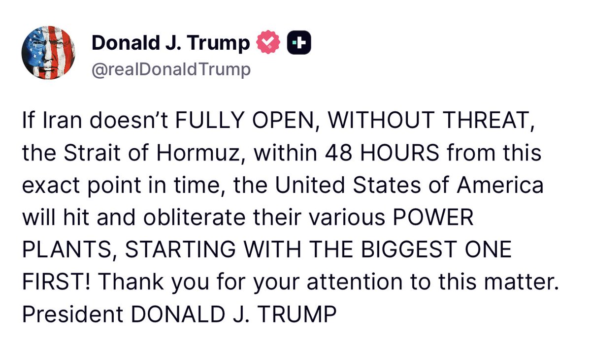 Trump's 48-Hour Ultimatum to Iran Sparks Global Tension Over Strait of Hormuz Closure