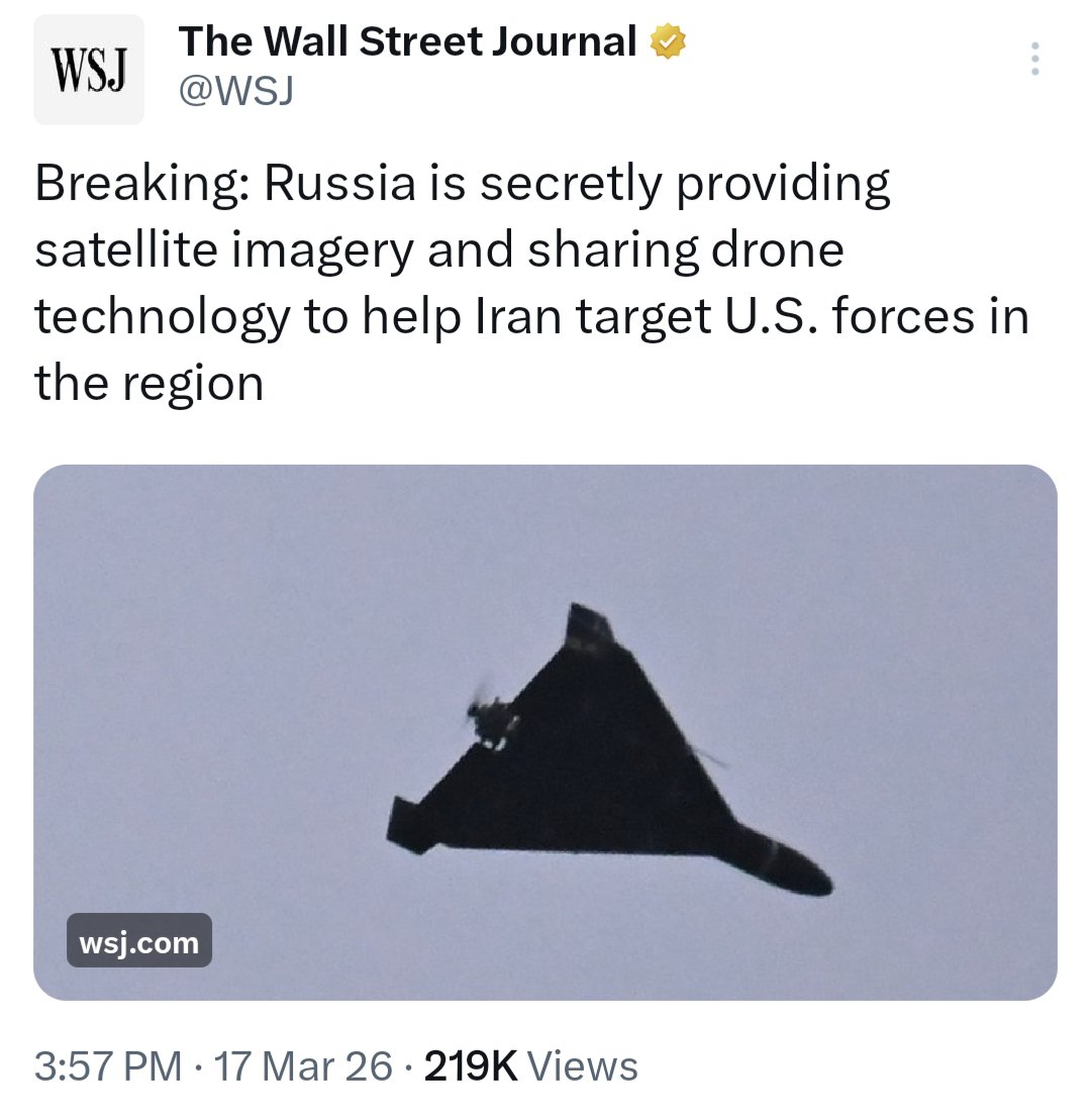 Russia Shares Satellite Imagery and Drone Tech with Iran to Target US Forces: WSJ Report Sparks Global Alarm