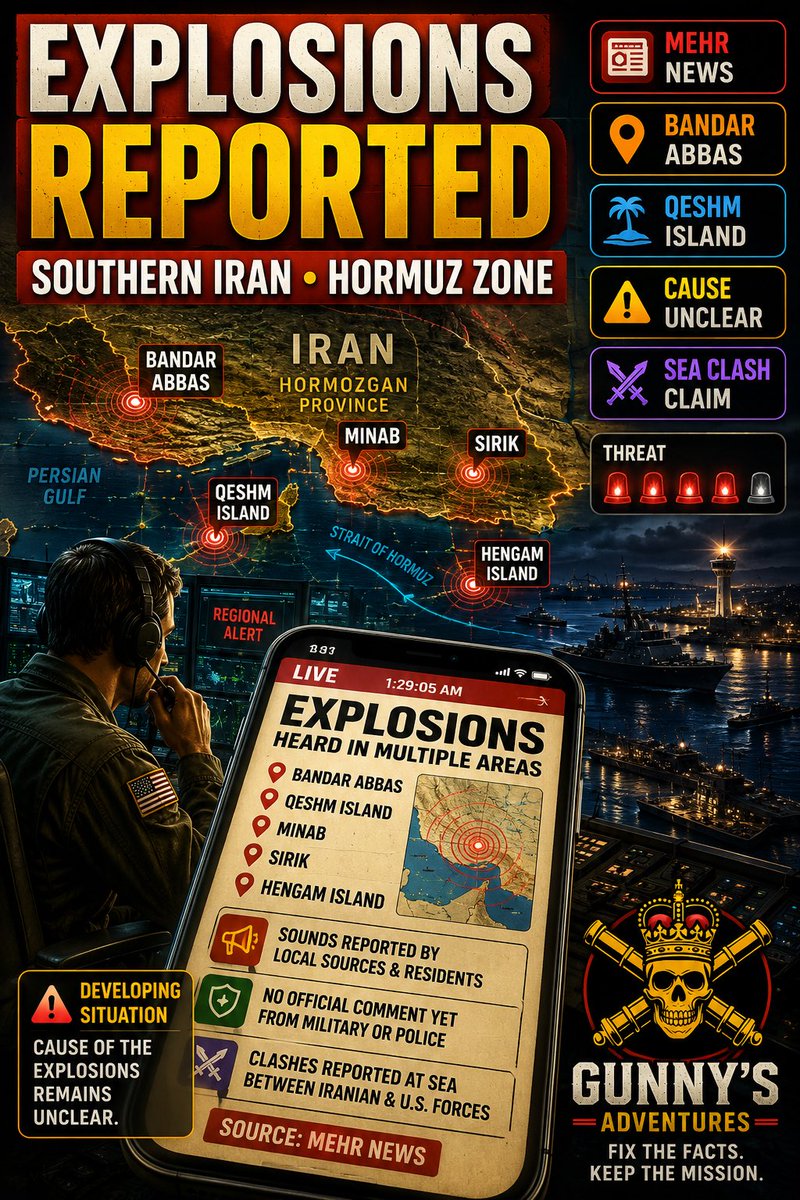 Explosions Reported Near Bandar Abbas and Qeshm Prompt Fresh Regional Tensions