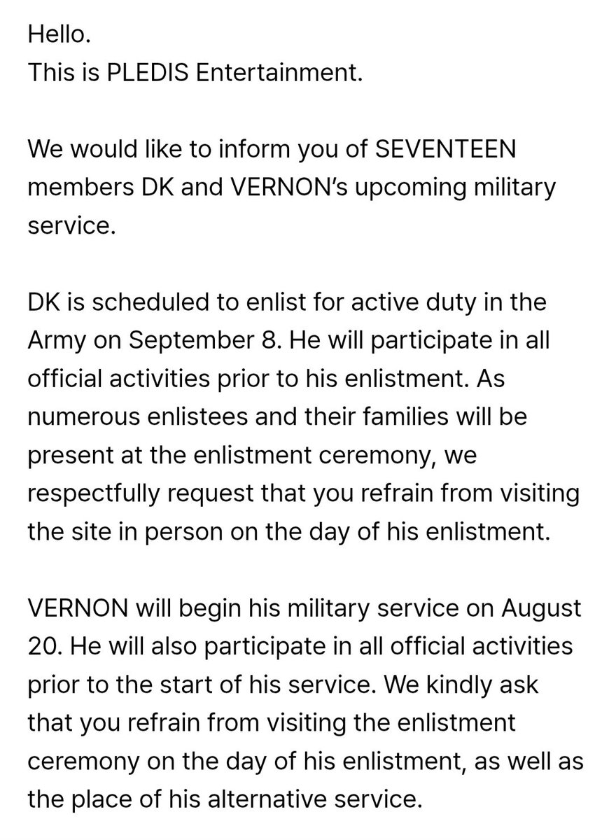 SEVENTEEN's Vernon and DK Military Enlistment Sparks Fresh Wave of Fan Emotions