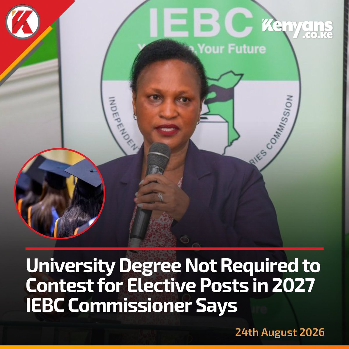 Kenya’s electoral body says no degree needed to run in 2027