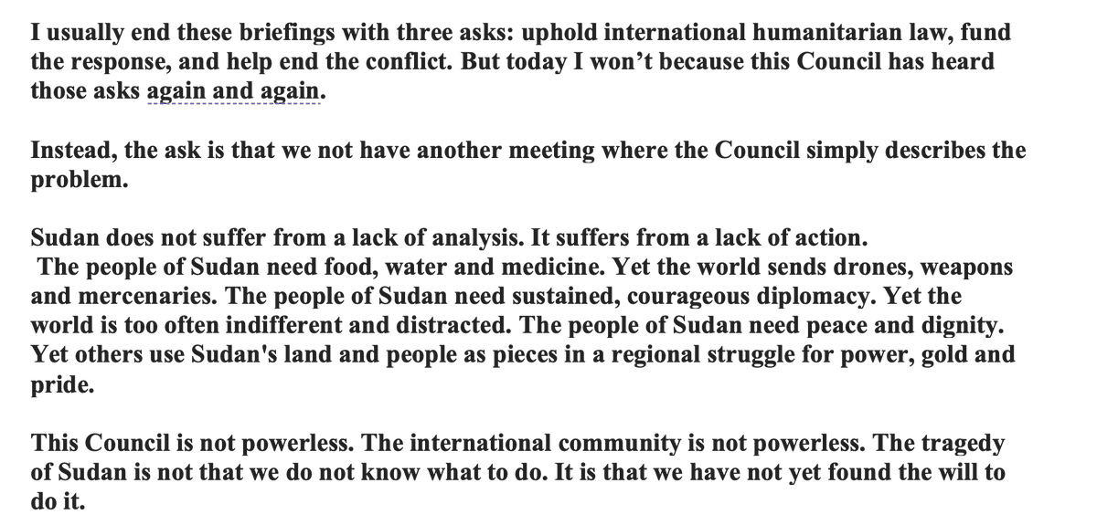 UN Relief Chief and U.S. Press Council Over Arms as Sudan Crisis Is Called World's Worst