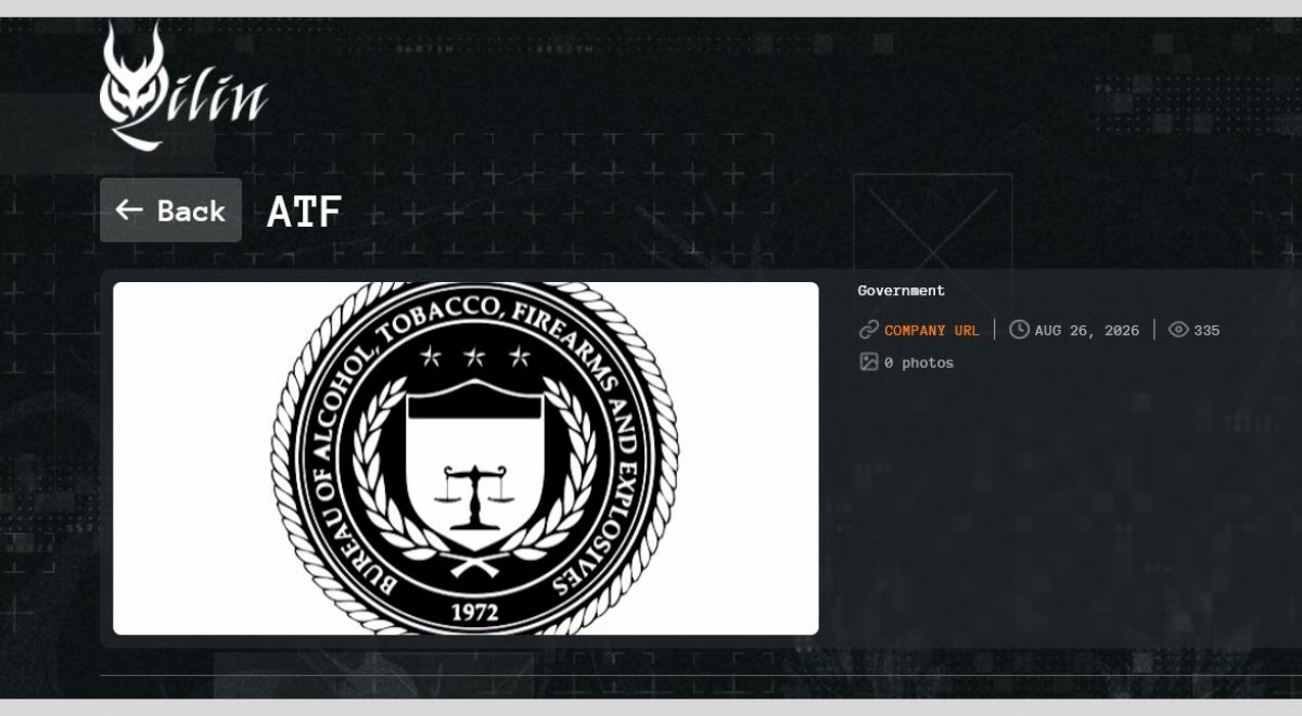 ATF Confirms Isolated Cyber Incident After Qilin Claims a Breach